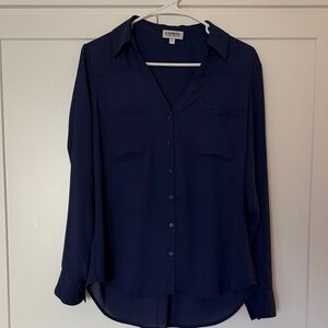 Express Deep Blue Button Down Shirt